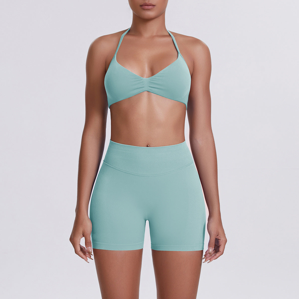 Seamless Yoga Sports Bra and Shorts Set