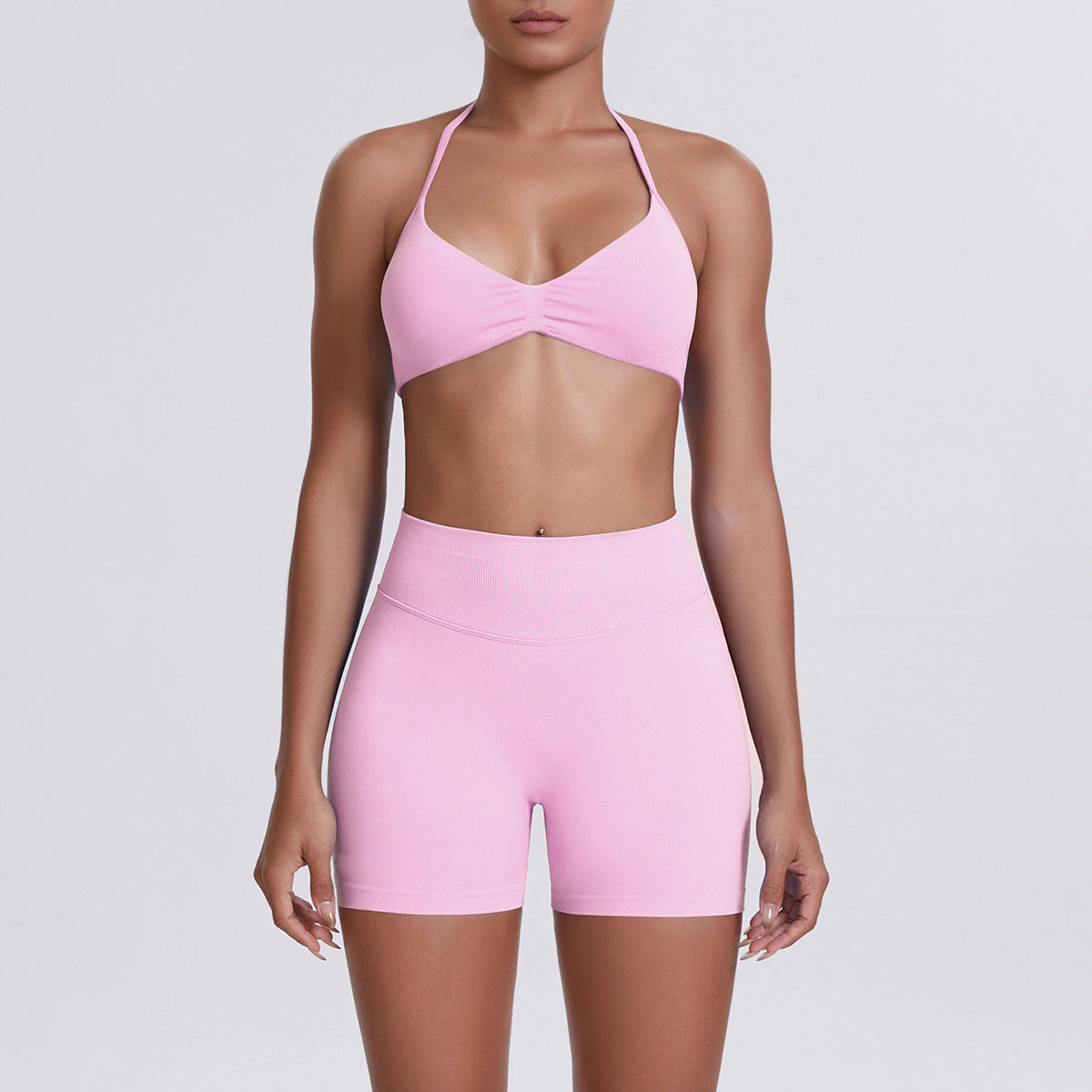 Seamless Yoga Sports Bra and Shorts Set