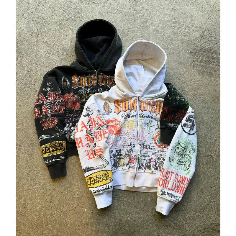 Trendy Anime Zipper Hoodie