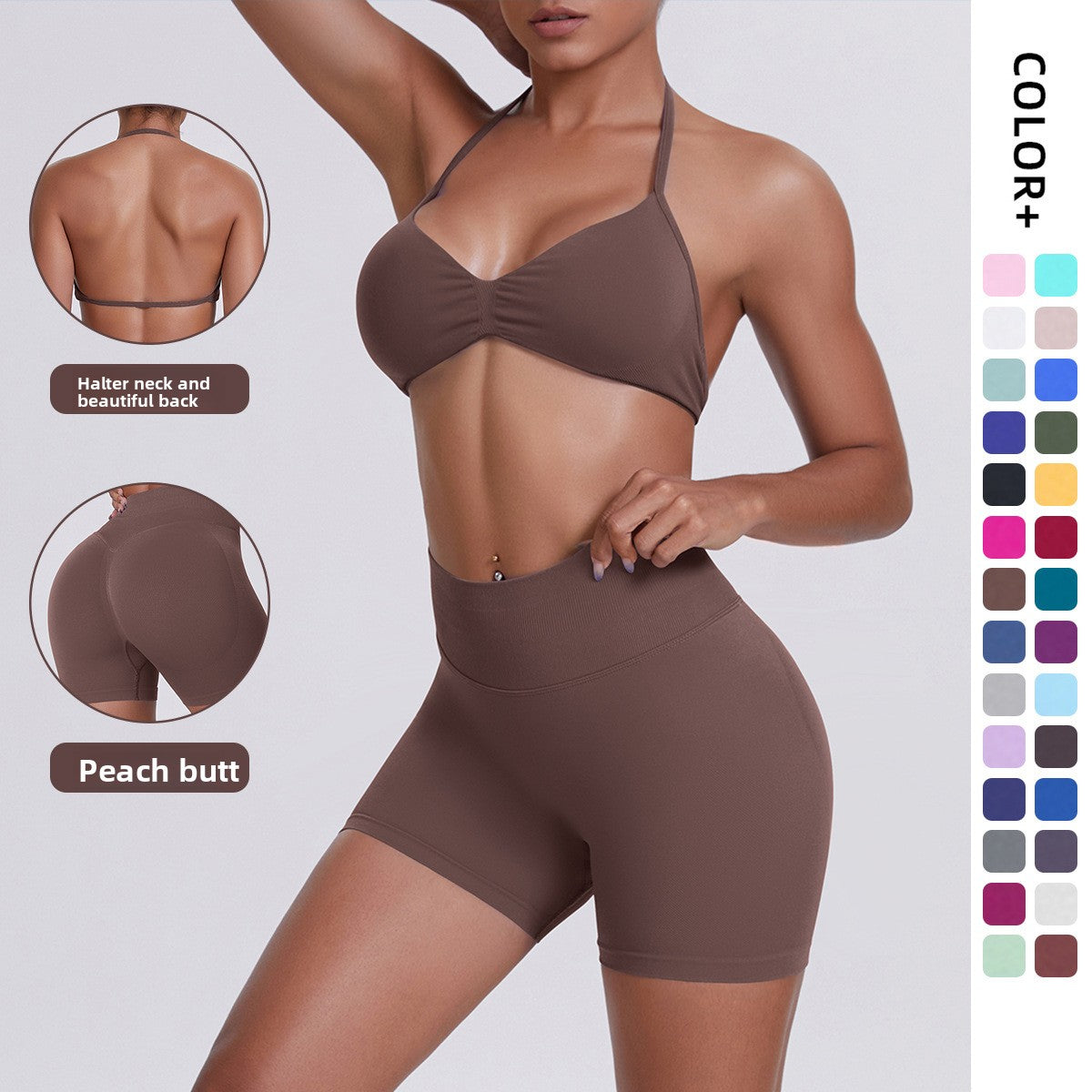 Seamless Yoga Sports Bra and Shorts Set